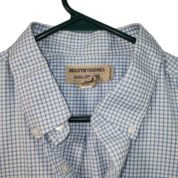 Duluth Trading Shirt Mens Size LT Large Tall Plaid WrinkleFighter Relaxed Fit - Picture 3 of 8